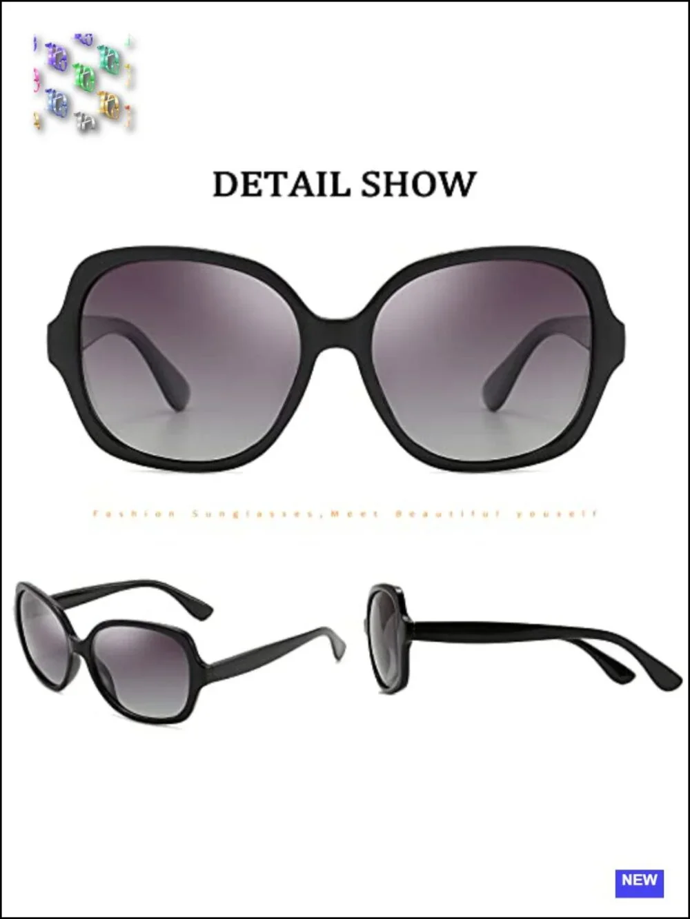 Oversized Square Polarized Sunglasses UV Protection for Women Men